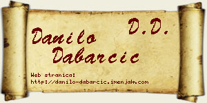 Danilo Dabarčić vizit kartica